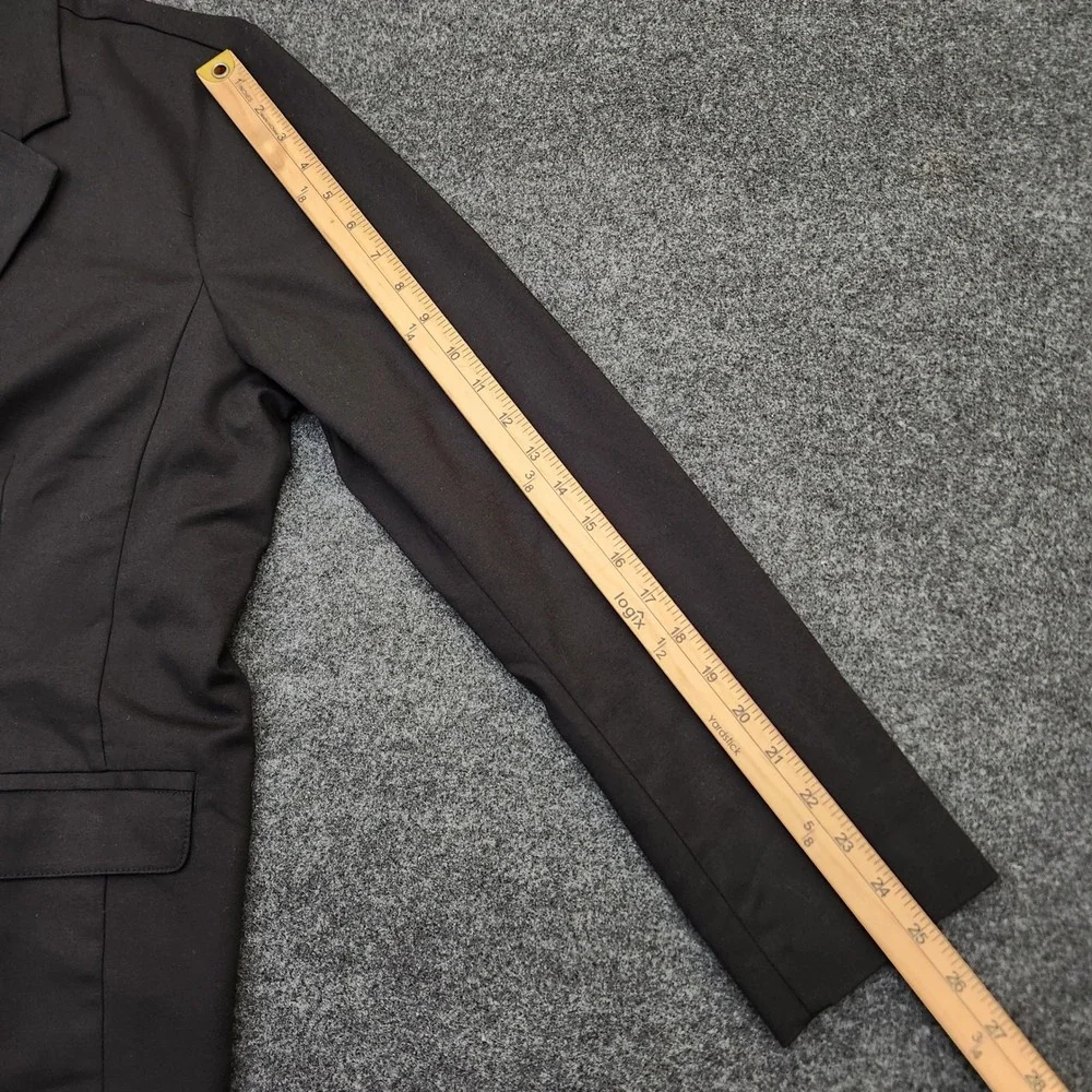 J. Jill Large Essential Cotton-Stretch Blazer Black Button Jacket Corporate